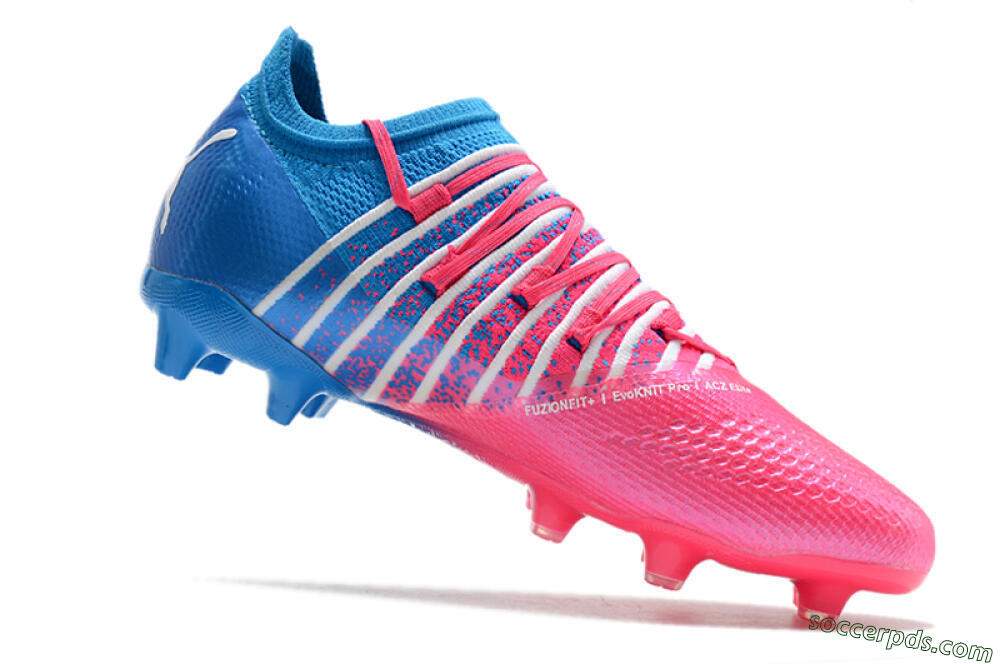 Puma Future Z 1.3 FG Low-Tops Football Boots - Pink/Blue/White 7