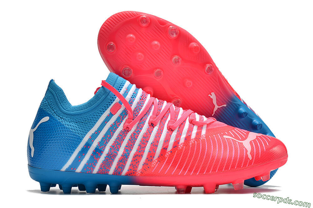 Puma Future Z 1.3 Instinct MG Low-Tops Football Boots - Pink/Blue/White 1