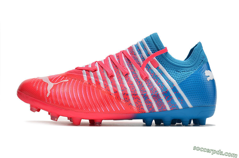 Puma Future Z 1.3 Instinct MG Low-Tops Football Boots - Pink/Blue/White 2