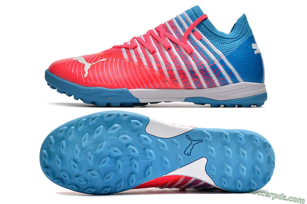 Puma Future Z 1.3 Instinct TF Low-Tops Football Shoes - Pink/Blue/White 0