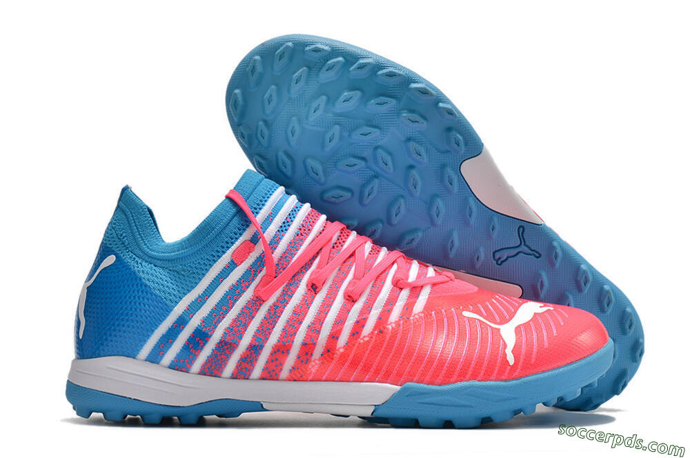 Puma Future Z 1.3 Instinct TF Low-Tops Football Shoes - Pink/Blue/White 1