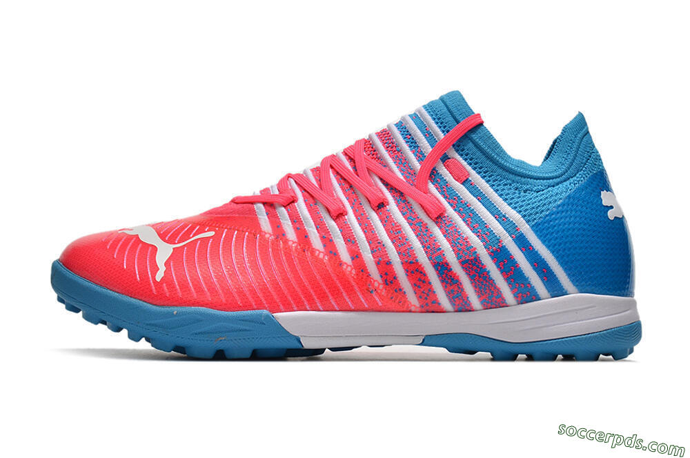 Puma Future Z 1.3 Instinct TF Low-Tops Football Shoes - Pink/Blue/White 2