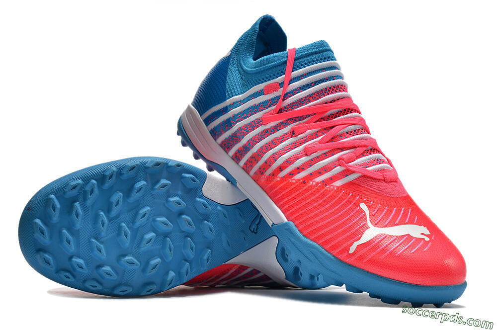 Puma Future Z 1.3 Instinct TF Low-Tops Football Shoes - Pink/Blue/White 3