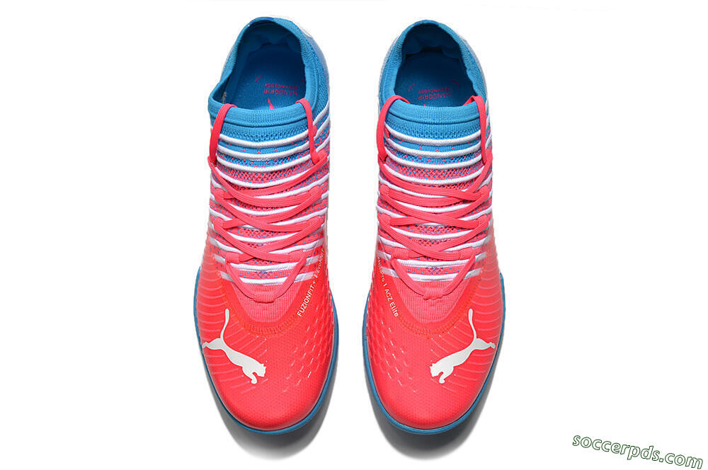 Puma Future Z 1.3 Instinct TF Low-Tops Football Shoes - Pink/Blue/White 4