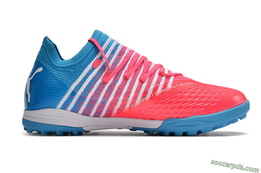 Puma Future Z 1.3 Instinct TF Low-Tops Football Shoes - Pink/Blue/White 7