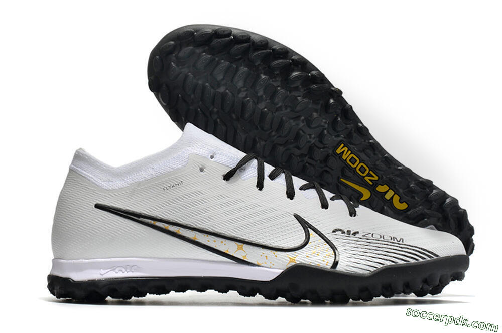 Nike Mercurial Vapor 15 Elite TF Low-Tops Football Shoes - White/Black 1