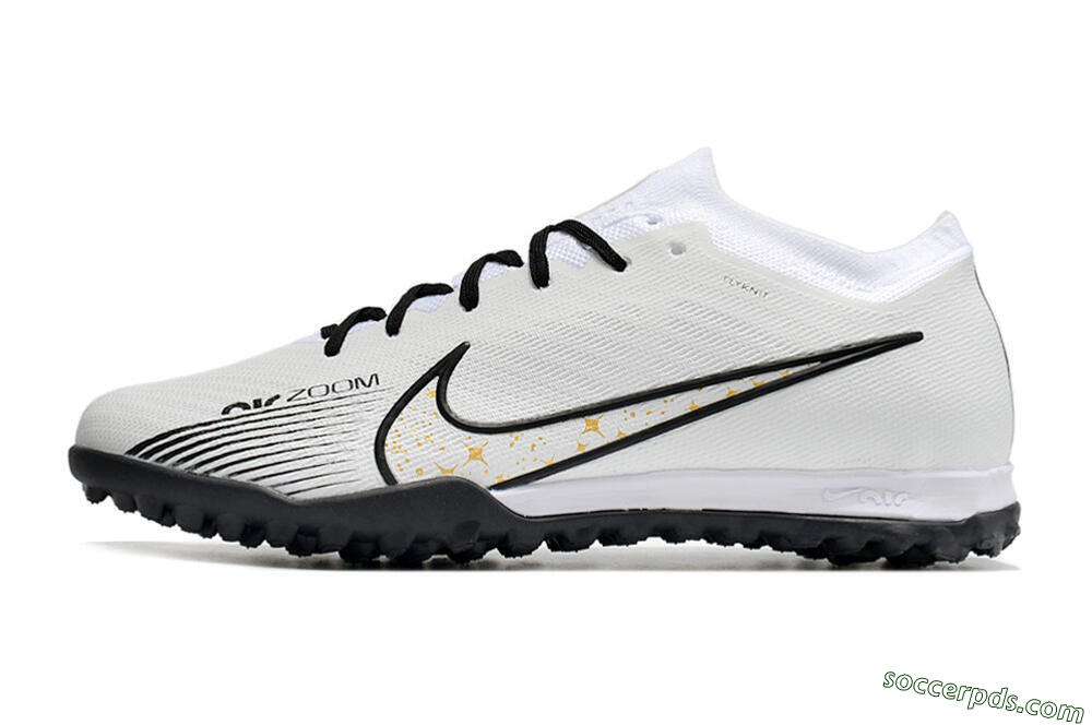 Nike Mercurial Vapor 15 Elite TF Low-Tops Football Shoes - White/Black 2