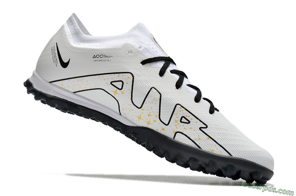 Nike Mercurial Vapor 15 Elite TF Low-Tops Football Shoes - White/Black 4