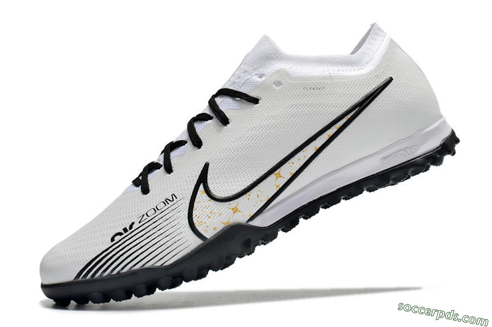 Nike Mercurial Vapor 15 Elite TF Low-Tops Football Shoes - White/Black 5