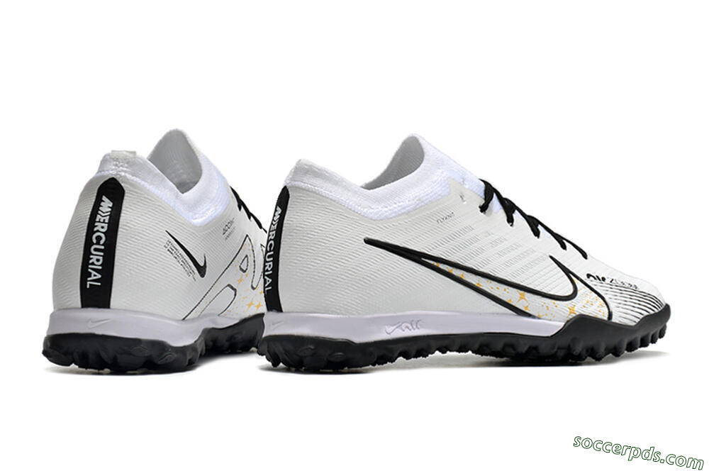 Nike Mercurial Vapor 15 Elite TF Low-Tops Football Shoes - White/Black 6