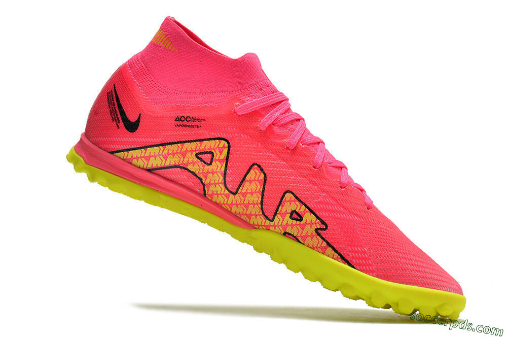 Nike Mercurial Superfly 9 Elite TF High-Tops Football Shoes - Pink/Yellow 4