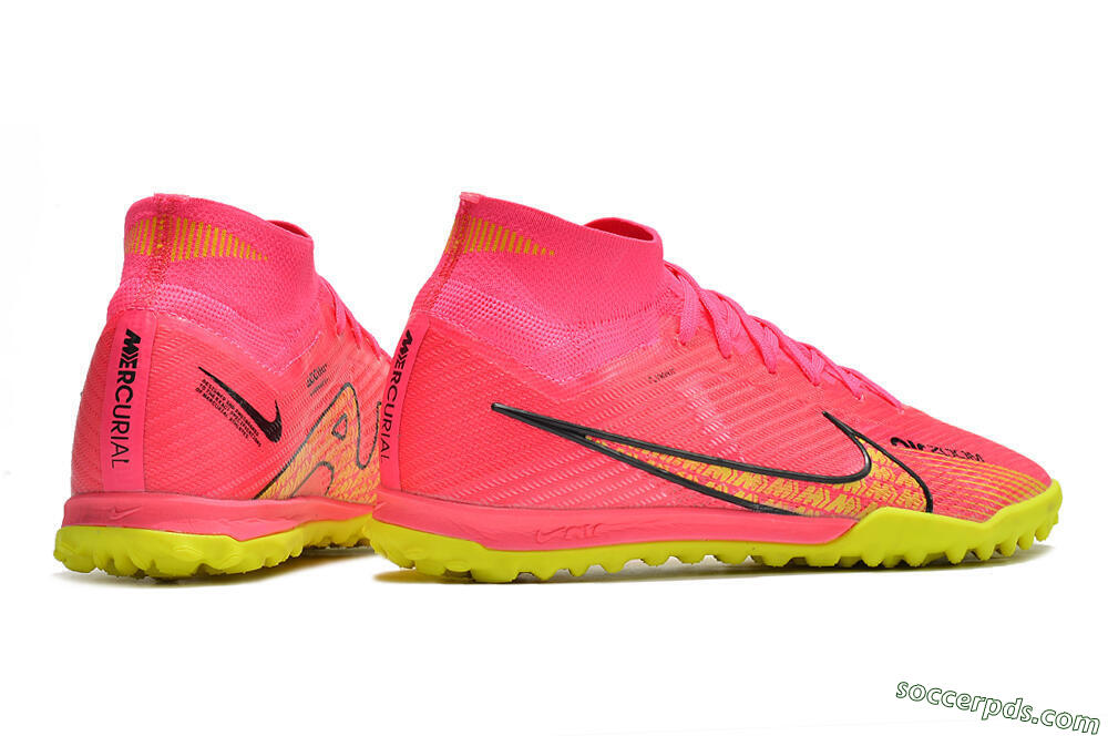 Nike Mercurial Superfly 9 Elite TF High-Tops Football Shoes - Pink/Yellow 6