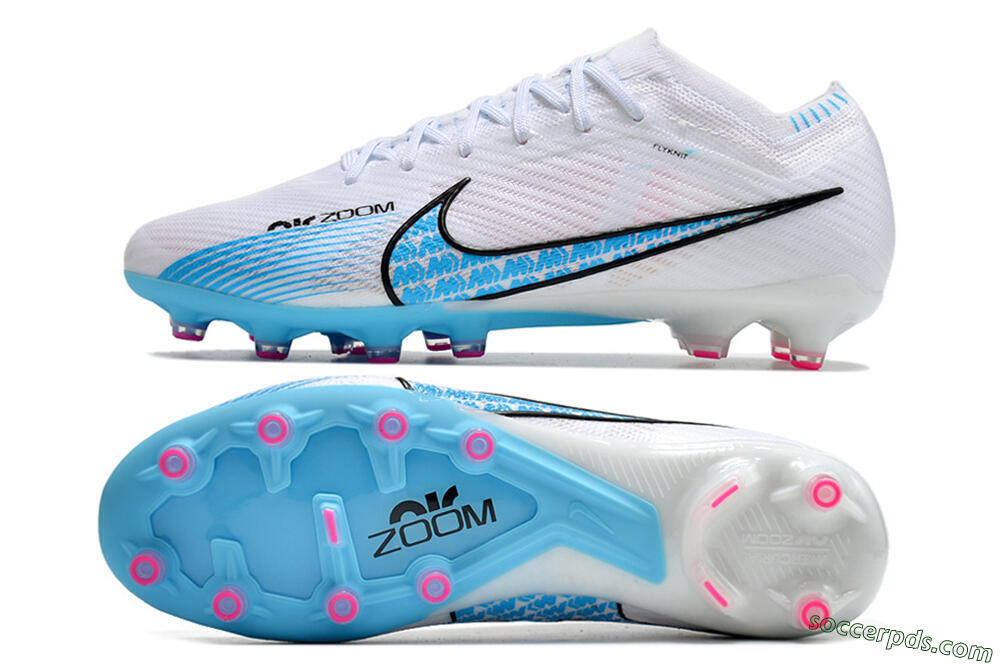 Nike Air Zoom Mercurial Vapor 15 Elite AG Low-Tops Football Boots - White/Blue 0