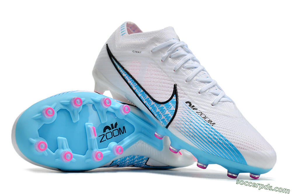 Nike Air Zoom Mercurial Vapor 15 Elite AG Low-Tops Football Boots - White/Blue 3