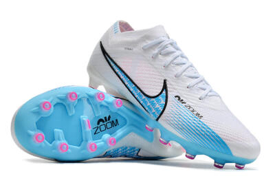 Nike Air Zoom Mercurial Vapor 15 Elite AG Low-Tops Football Boots - White/Blue