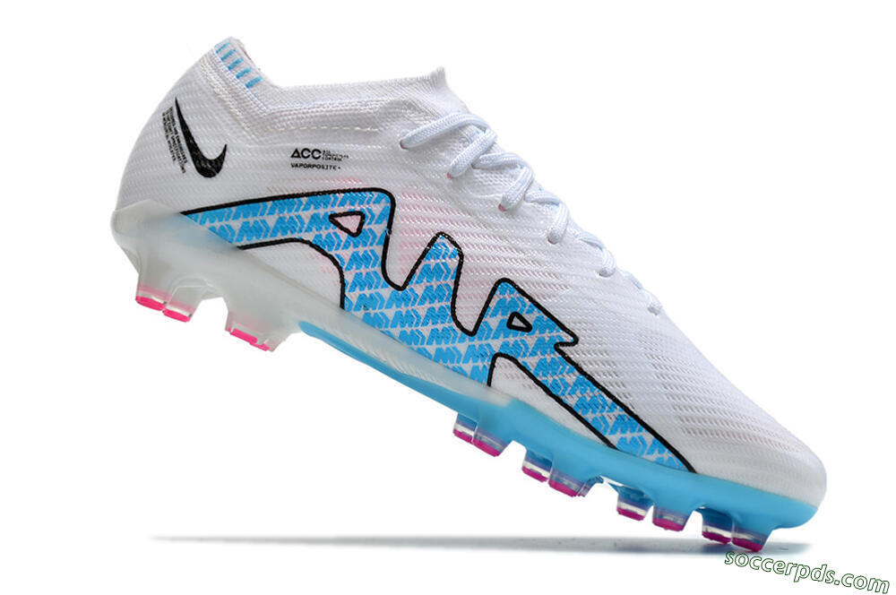 Nike Air Zoom Mercurial Vapor 15 Elite AG Low-Tops Football Boots - White/Blue 4