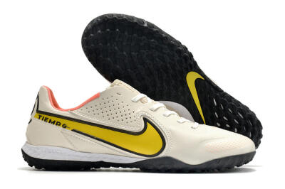 Nike Tiempo Legend 9 Pro TF Low-Tops Football Shoes - White/Yellow