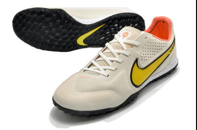 Nike Tiempo Legend 9 Pro TF Low-Tops Football Shoes - White/Yellow