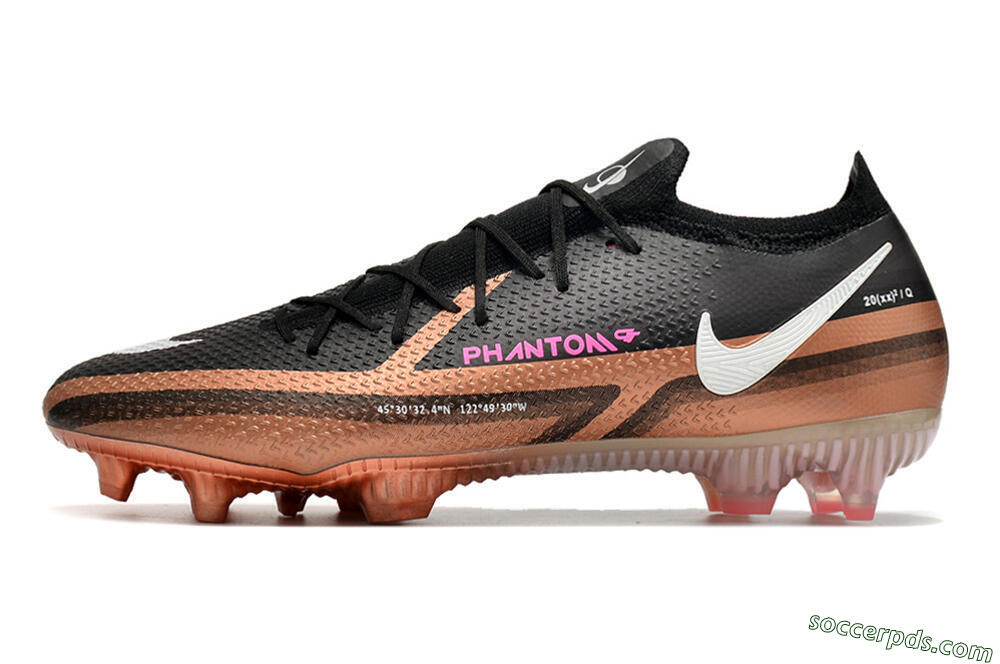 Nike Phantom GT Elite FG Low-Tops Football Boots - Black/Gold/White 2