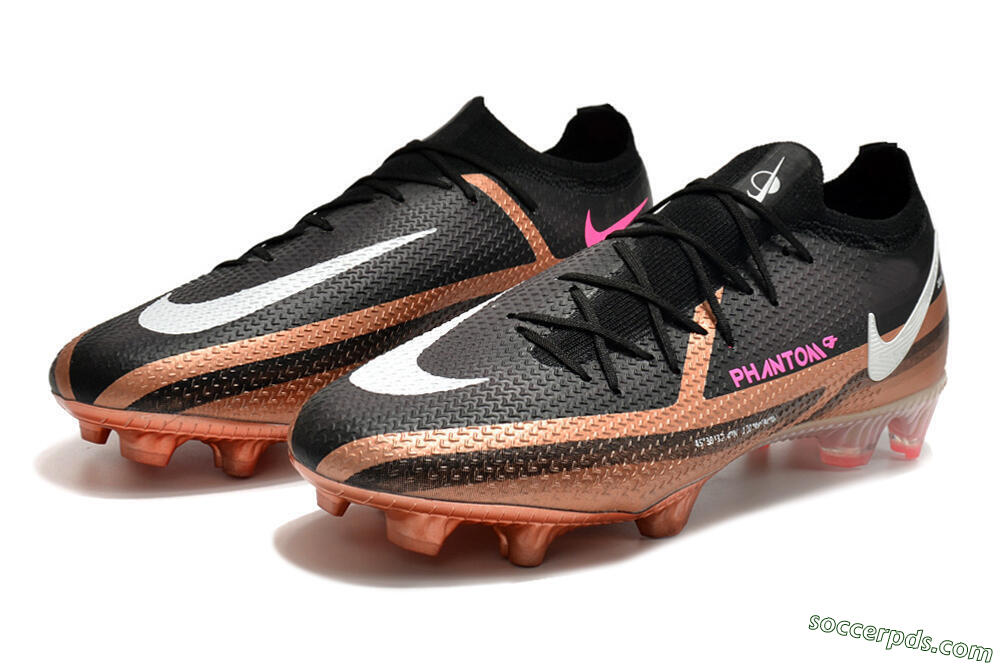 Nike Phantom GT Elite FG Low-Tops Football Boots - Black/Gold/White 5