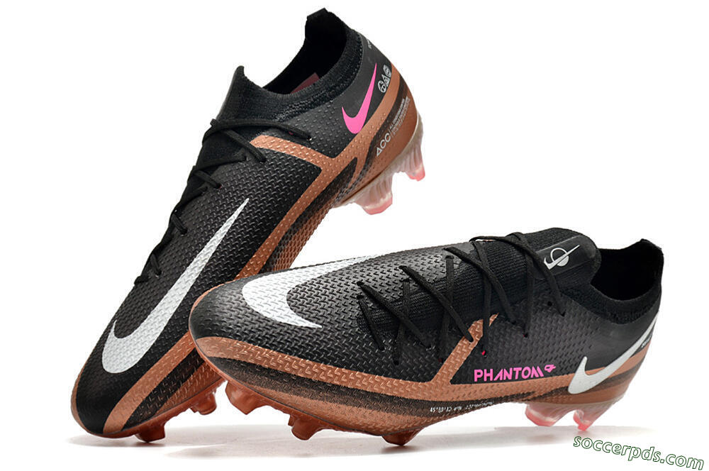 Nike Phantom GT Elite FG Low-Tops Football Boots - Black/Gold/White 6