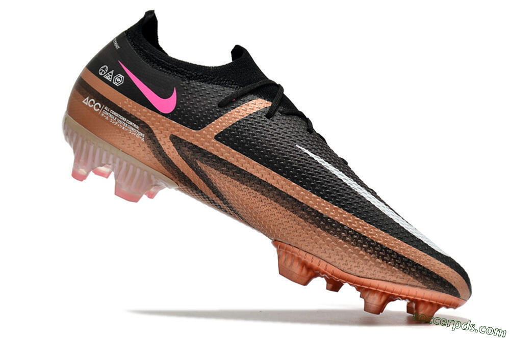 Nike Phantom GT Elite FG Low-Tops Football Boots - Black/Gold/White 7
