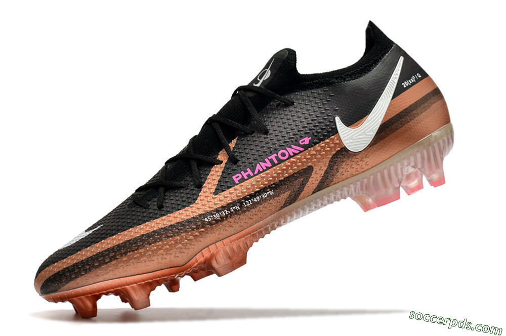 Nike Phantom GT Elite FG Low-Tops Football Boots - Black/Gold/White 8