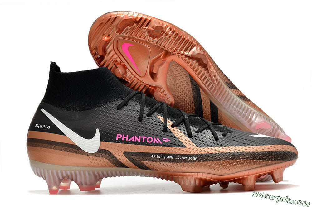 Nike Phantom GT 2 DF Elite FG High-Tops Football Boots - Black/Gold/White 1