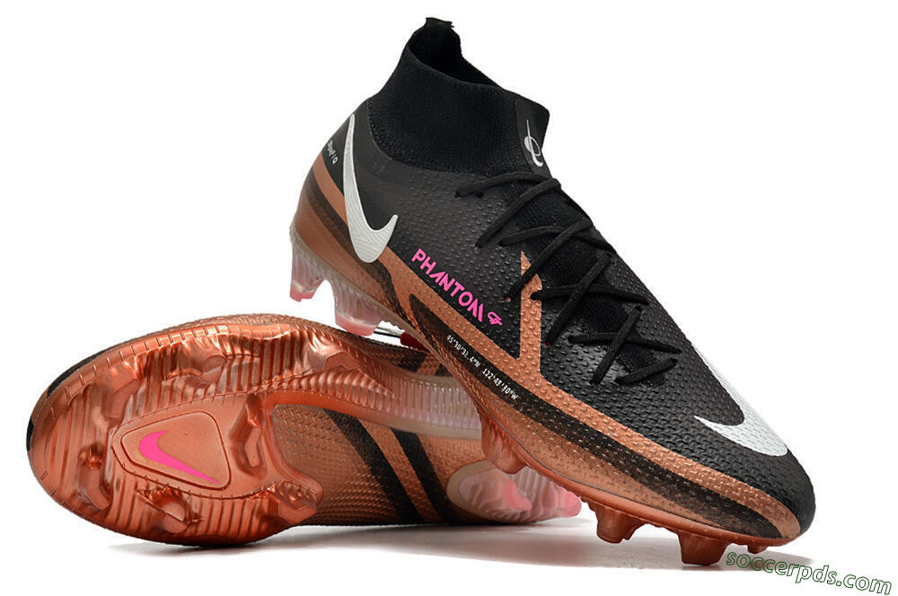 Nike Phantom GT 2 DF Elite FG High-Tops Football Boots - Black/Gold/White 4