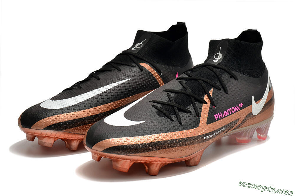 Nike Phantom GT 2 DF Elite FG High-Tops Football Boots - Black/Gold/White 5