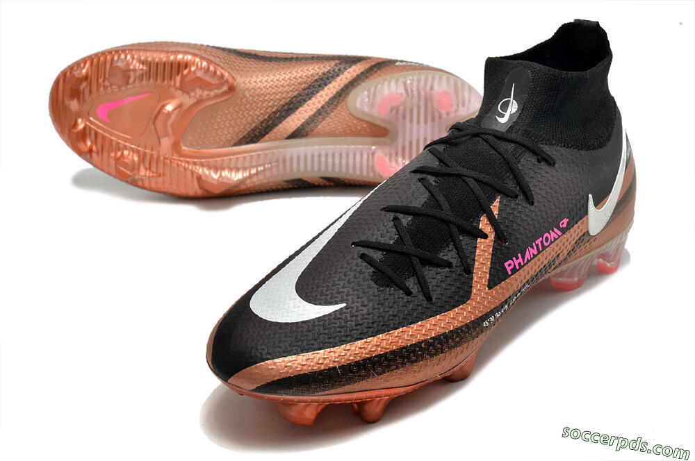 Nike Phantom GT 2 DF Elite FG High-Tops Football Boots - Black/Gold/White 3