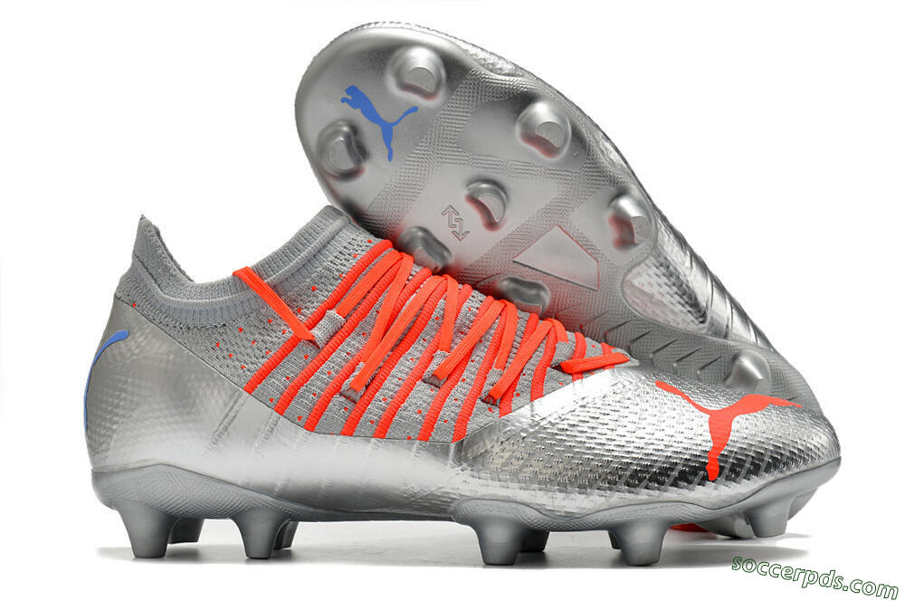 Puma Future Z 1.3 Instinct FG Low-Tops Football Boots - Silver/Blue 1