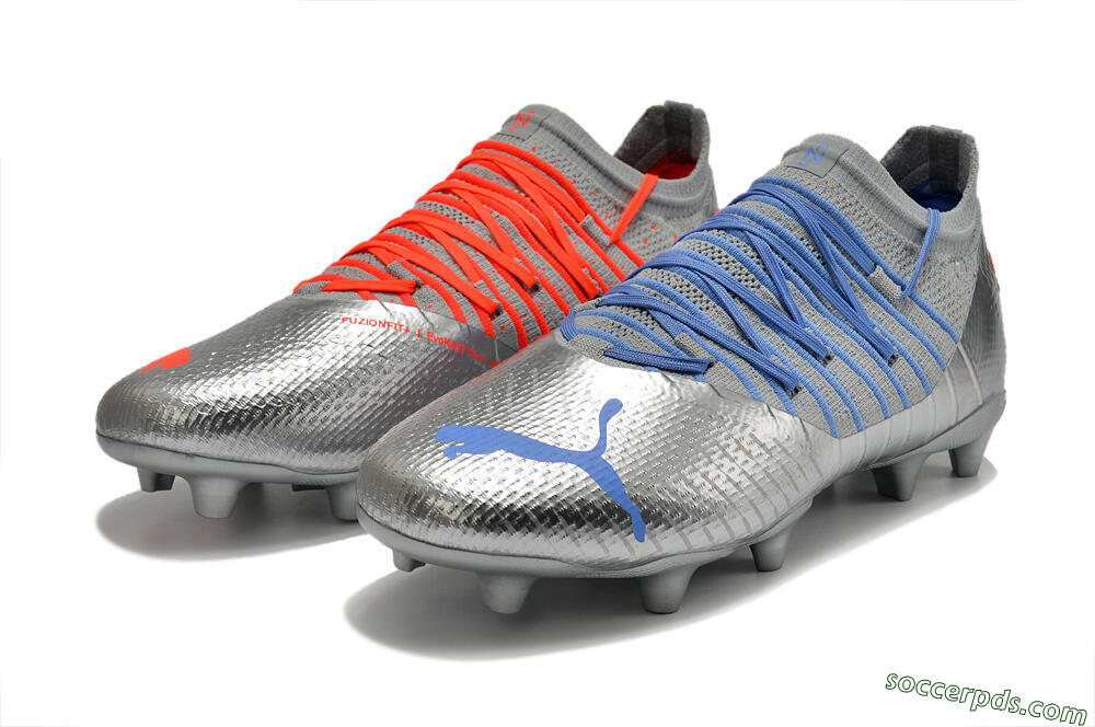 Puma Future Z 1.3 Instinct FG Low-Tops Football Boots - Silver/Blue 5