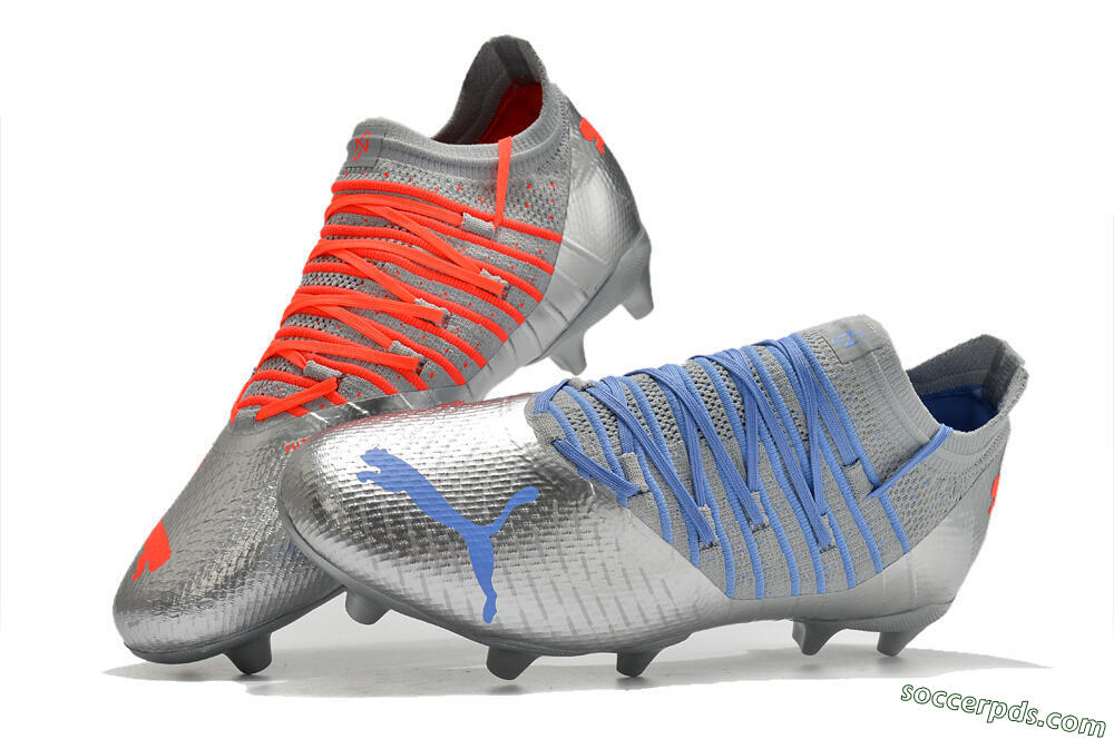Puma Future Z 1.3 Instinct FG Low-Tops Football Boots - Silver/Blue 6