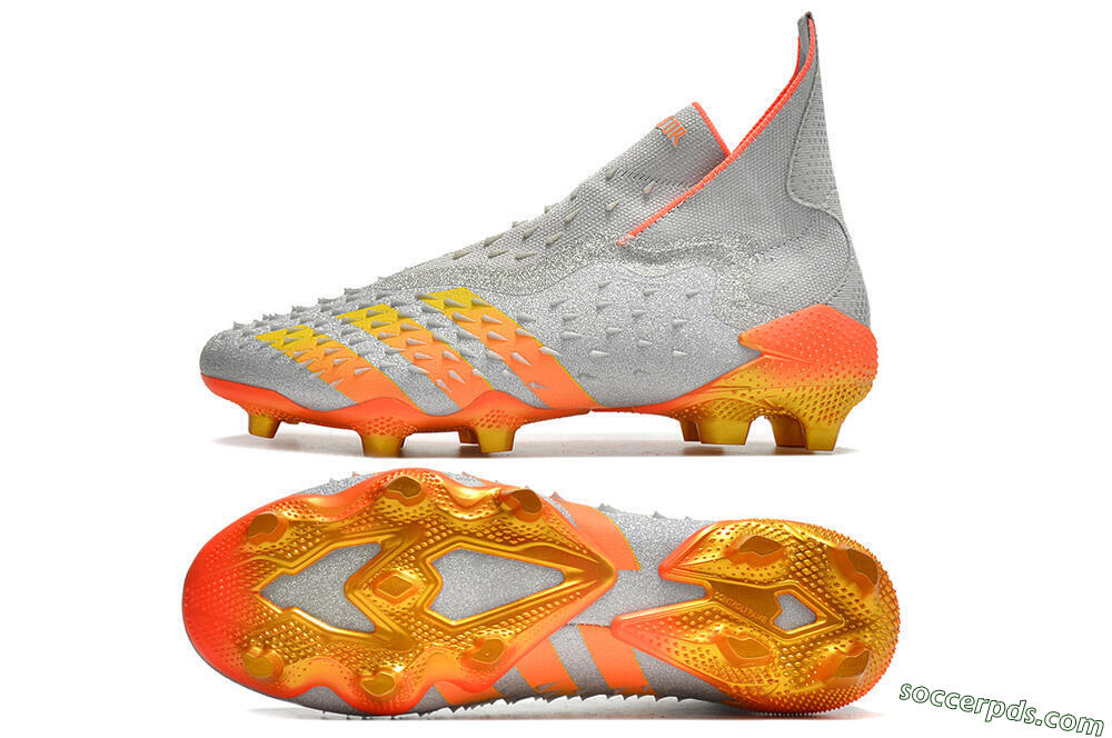 Adidas Predator Freak + FG High-Tops Football Boots - Silver/Orange 0