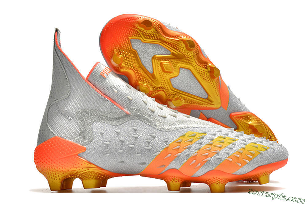 Adidas Predator Freak + FG High-Tops Football Boots - Silver/Orange 1