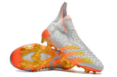 Adidas Predator Freak + FG High-Tops Football Boots - Silver/Orange