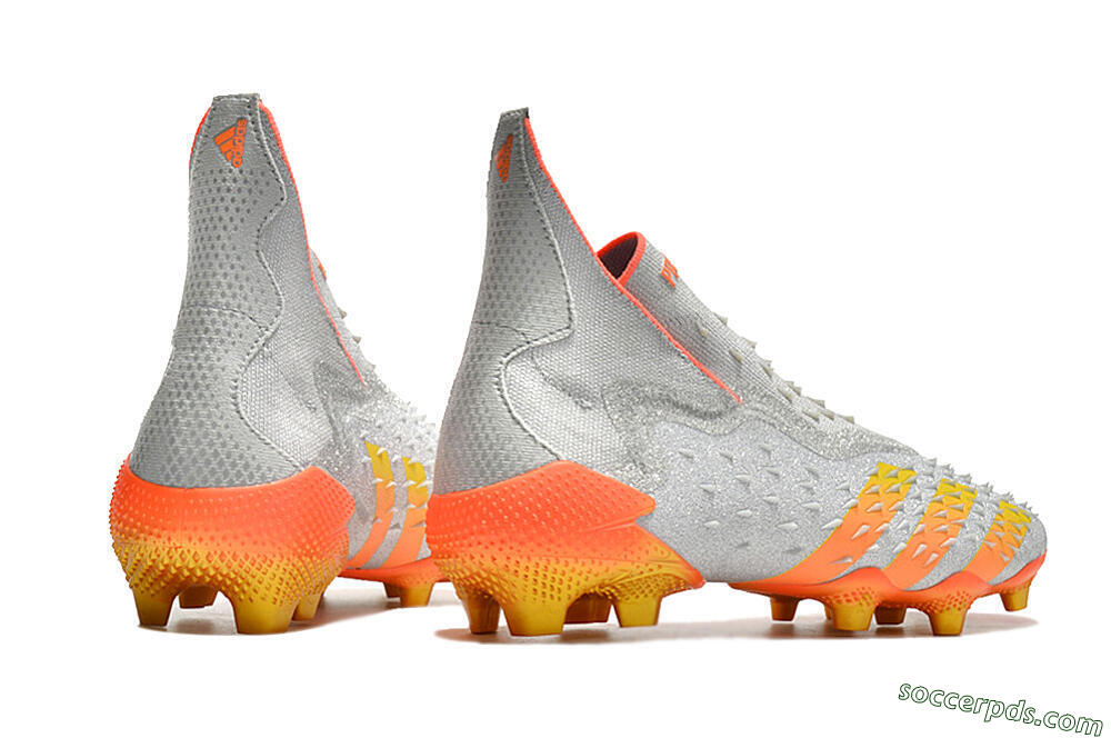 Adidas Predator Freak + FG High-Tops Football Boots - Silver/Orange 6