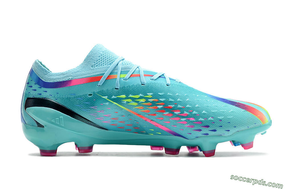 Adidas x Speedportal.1 2022 World Cup Boots FG Low-Tops Football Boots - Blue/Green/Red 4