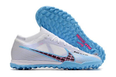 Nike Mercurial Vapor 15 Elite TF Low-Tops Football Shoes - White/Blue/Pink