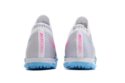 Nike Mercurial Vapor 15 Elite TF Low-Tops Football Shoes - White/Blue/Pink