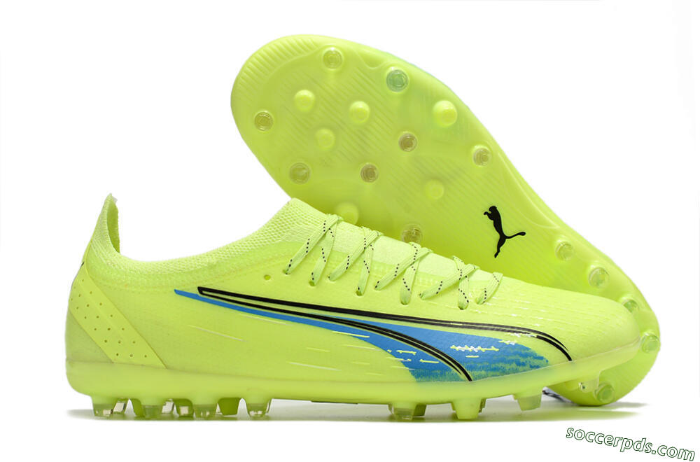 Puma Ultra Ultimate MG Low-Tops Football Boots - Green/Blue/Black 1