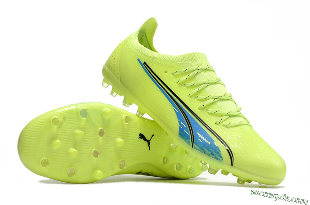 Puma Ultra Ultimate MG Low-Tops Football Boots - Green/Blue/Black 3