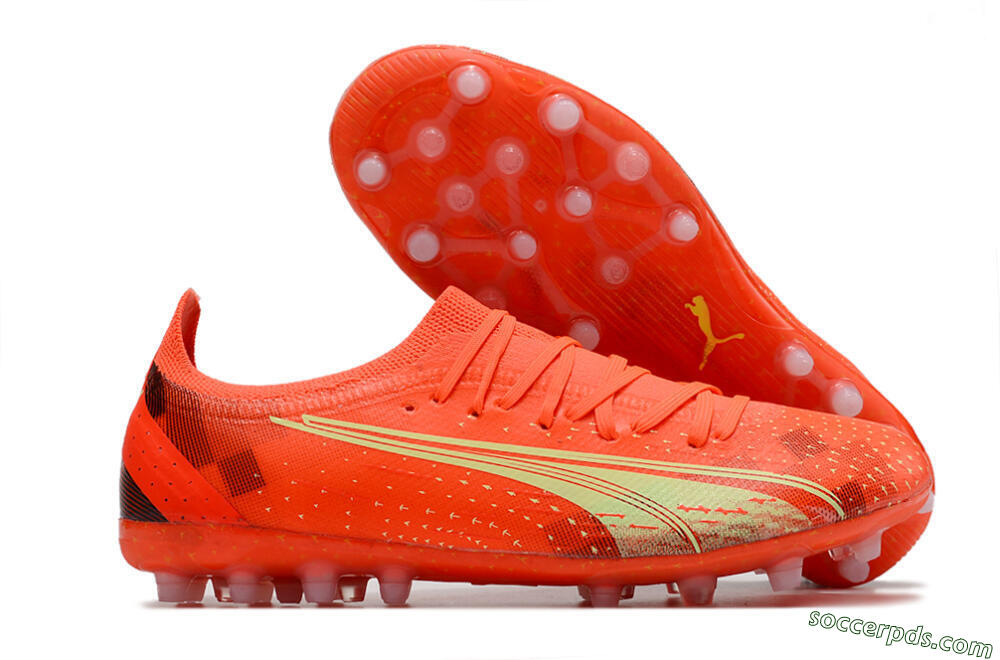 Puma Ultra Ultimate MG Low-Tops Football Boots - Red/Yellow 1