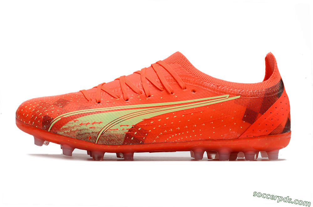 Puma Ultra Ultimate MG Low-Tops Football Boots - Red/Yellow 2