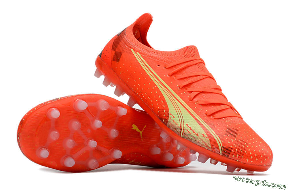 Puma Ultra Ultimate MG Low-Tops Football Boots - Red/Yellow 3