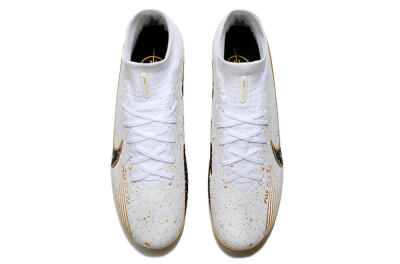Nike Air Zoom Mercurial Superfly 9 Elite FG High-Tops Football Boots - White/Black/Gold