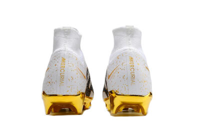 Nike Air Zoom Mercurial Superfly 9 Elite FG High-Tops Football Boots - White/Black/Gold
