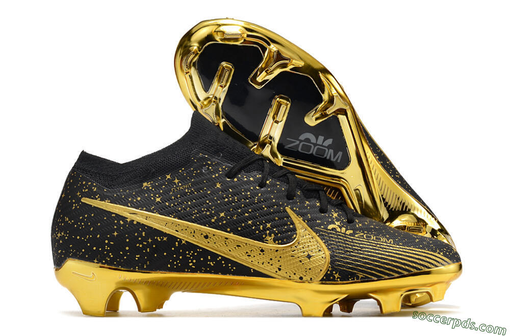 Nike Air Zoom Mercurial Vapor 15 Elite FG Low-Tops Football Boots - Black/Gold 1