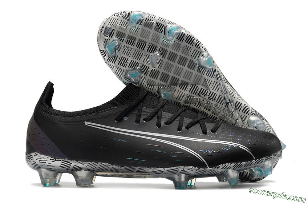 Puma Ultra Ultimate FG Low-Tops Football Boots - Black/White/Blue 1